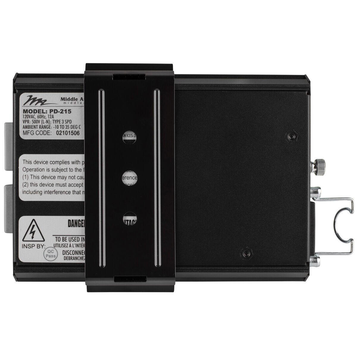 Middle Atlantic PD215 Compact 2 Outlet Surge Protector for Flat Panel TV